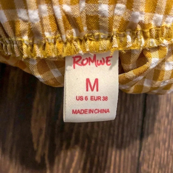 Yellow Gingham Women's Shorts - Picture 3 of 3